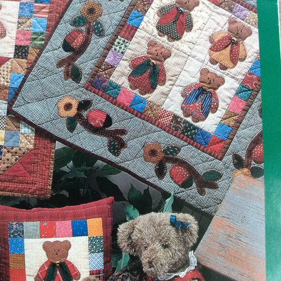 Vintage Doll Size Quilt Sewing Pattern Bear Ladybears Scrap Patchwork Applique - Picture 5 of 10